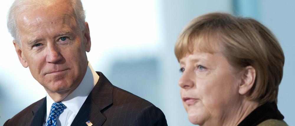 Man kennt sich, man schätzt sich: 2013 empfing Kanzlerin Angela Merkel den damaligen Vizepräsidenten Joe Biden in Berlin.