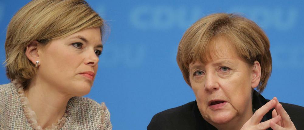 CDU Vizevorsitzende Julia Klöckner und Bundeskanzlerin Angela Merkel.