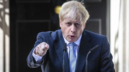 Der neue Premierminister Boris Johnson am Mittwoch bei seiner ersten Rede vor 10 Downing Street.