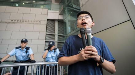 Joshua Wong im Juni 2019 in Hongkong - immer beobachtet von den Sicherheitsbehörden.