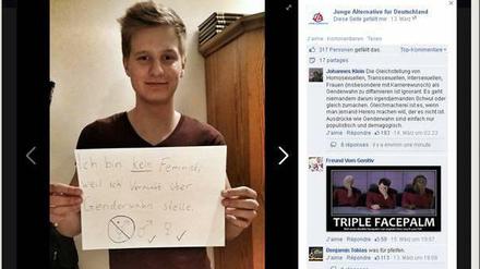 Facebook-Kampagne der Jungen Alternative für Deutschland