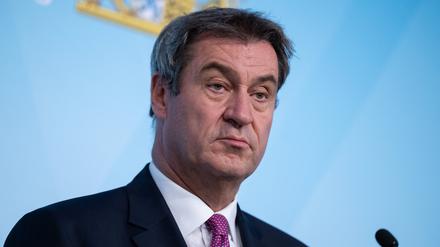 Markus Söder (CSU), Ministerpräsident von Bayern, nimmt nach einer Kabinettssitzung an einer Pressekonferenz teil.