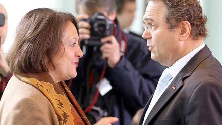 Im Zwist: Die Kabinettskollegen Hans-Peter Friedrich und Sabine Leutheusser-Schnarrenberger.