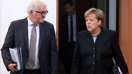 Bundesaußenminister Frank-Walter Steinmeier (SPD) und Bundeskanzlerin Angela Merkel (CDU).