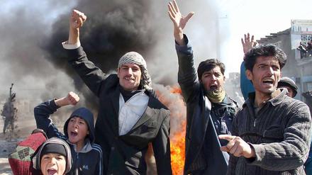 Demonstranten in Kabul.