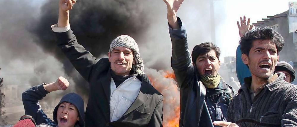 Demonstranten in Kabul.