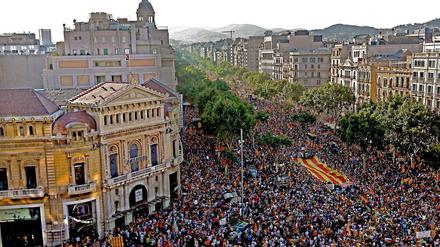 Raus aus Spanien - dafür demonstrierten die Katalanen am Wochenende. 