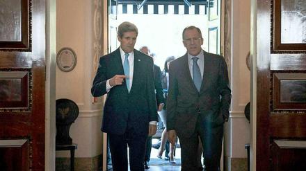 US-Außenminister John Kerry mit seinem russischen Amtskollegen Sergej Lawrow.