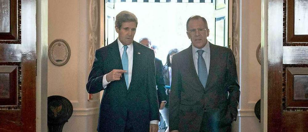 US-Außenminister John Kerry mit seinem russischen Amtskollegen Sergej Lawrow.