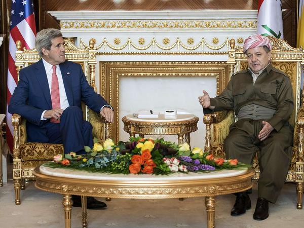 Kerry traf Kurdenpräsident Massud Barsani.