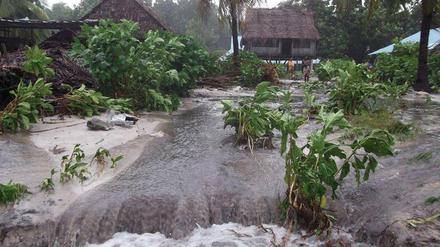 Der Zyklon Pam traf im Jahr 2015 Kiribati, ehe er nach Neuseeland weiterzog.
