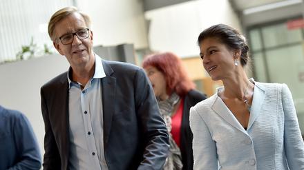 Die Fraktionsvorsitzenden der Partei Die Linke, Sahra Wagenknecht und Dietmar Bartsch.