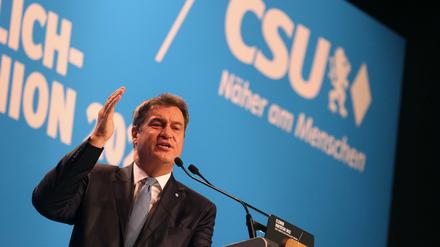 CSU-Chef Markus Söder spricht beim kleinen Parteitag der CSU.
