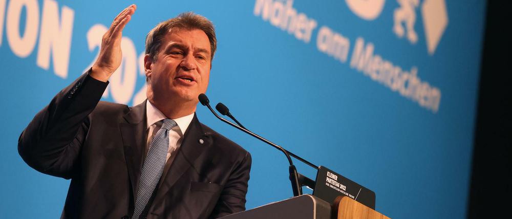 CSU-Chef Markus Söder spricht beim kleinen Parteitag der CSU.