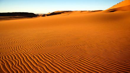 Die nordöstliche Sahara im Hochplateau von Gilf Kebir in Ägypten.
