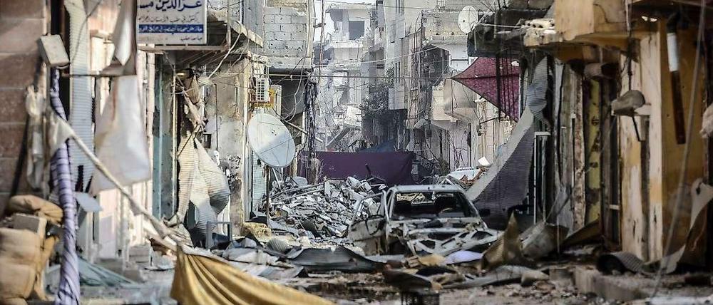 Die syrische Stadt Kobane liegt nach monatelangen Gefechten in Trümmern.