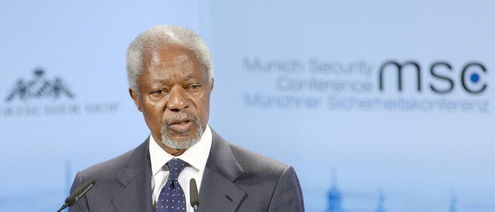 Der ehemalige UN-Generalsekretär Kofi Annan bei der 51. Sicherheitskonferenz in München. 