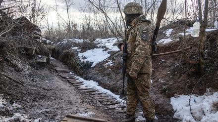 Ein ukrainischer Marinesoldat in der Region Donezk