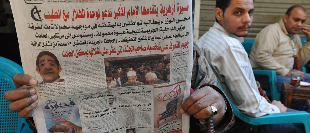 Die ägyptischen Titelseiten zeigen ein Foto des Attentäters.