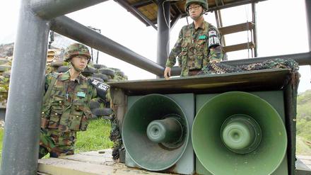 Nordkorea droht mit der Zerstörung von südkoreanischen Lautsprechern an der innerkoreanischen Grenze.
