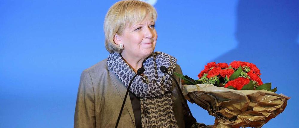 Nochmal Glück gehabt: Hannelore Kraft nach ihrer Wiederwahl als SPD-Landeschefin in NRW.