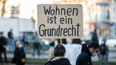 Protest gegen das Urteil zum Berliner Mietendeckel am 15. April 2021 in Hamburg