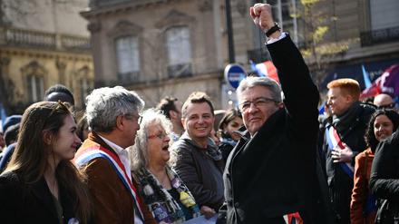 Voller Hoffnung: Der linke Präsidentschaftskandidat Jean-Luc Mélenchon am 20. März in Paris.
