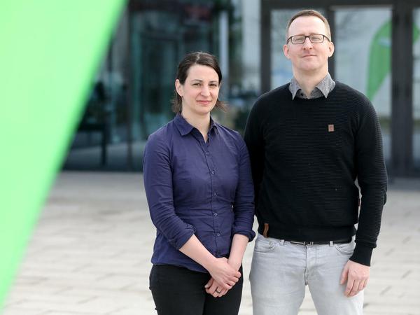 Seit März 2018 an der Spitze der sächsischen Grünen: Christin Melcher und Norman Volger. Erstmals seit 1990 könnte ihre Partei im Freistaat in die Regierung eintreten.