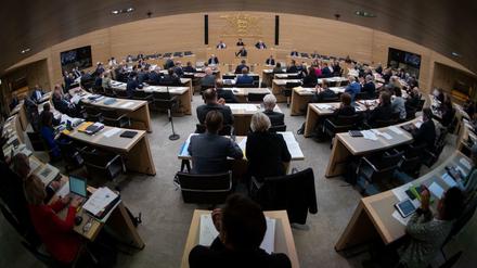 Im Landtag von Baden-Württemberg ist es am Mittwoch zu einem Tumult mit anschließendem Polizeieinsatz gekommen.