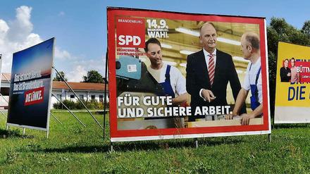 Wahlplakate in Brandenburg.