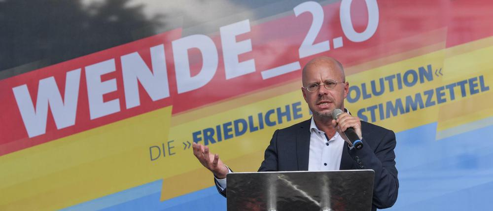 AfD-Spitzenkandidat Andreas Kalbitz im Ost-Wahlkampf.