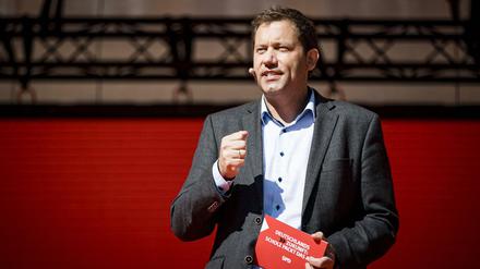 Der Generalsekretär der SPD, Lars Klingbeil, bei einer Wahlkampfveranstaltung in München.