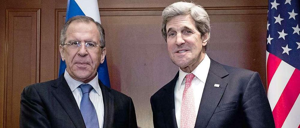 Chefdiplomaten: Russlands Außenminister Sergej Lawrow und sein US-Kollege John Kerry am Freitag in London.