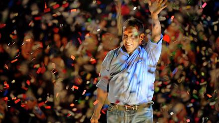 Ollanta Humala ließ sich von seinen Anhängern feiern.