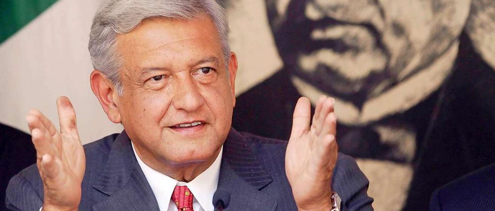 Andrés Manuel López Obrador, der Kandidat der mexikanischen Linken zweifelt den Sieg seines Kontrahenten Peña Nieto an.