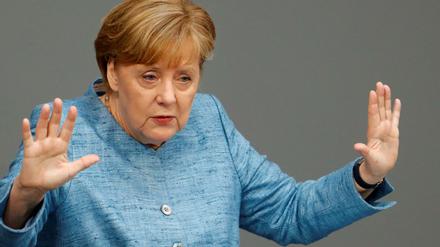 Bundeskanzlerin Merkel bei der Generaldebatte am Mittwoch im deutschen Bundestag.
