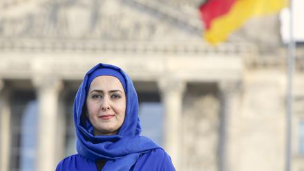 Die muslimische Lehrerin Fereshta Ludin, aufgenommen am 20.3.2015 im Regierungsviertel in Berlin. 