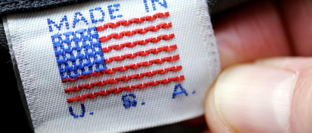 Ein Etikett mit der Aufschrift "Made in U.S.A." (Symbolbild)