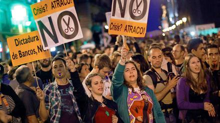 Die Proteste in Madrid. 