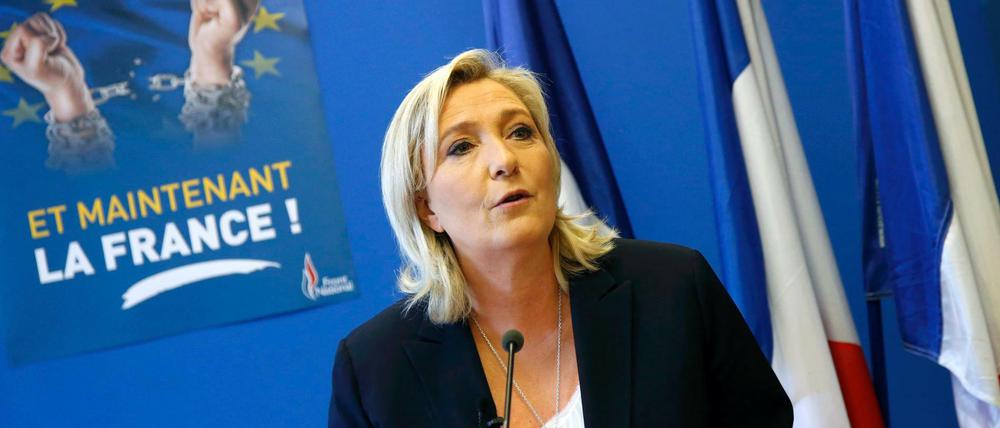 Marine Le Pen, Vorsitzende des rechtsextremen Front National, fordert ein Referendum auch für Frankreich. 