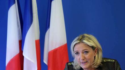 Marine Le Pen während einer Pressekonferenz im Hauptquartier ihrer Partei Fron National in Nanterre.