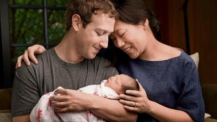 Facebook-Gründer Mark Zuckerberg mit seiner Frau Priscilla Chan und Tochter Max.
