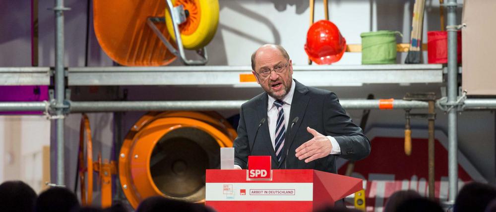 SPD-Kanzlerkandidat Martin Schulz bei der Arbeitnehmerkonferenz seiner Partei in Bielefeld.