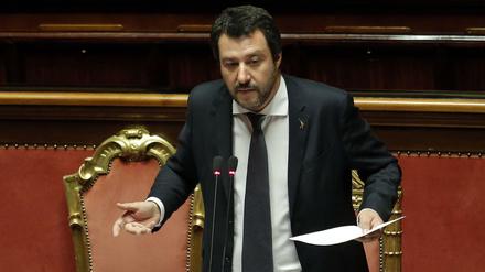 Poltert weiter: Italiens Innenminister Matteo Salvini am Mittwoch in Rom.