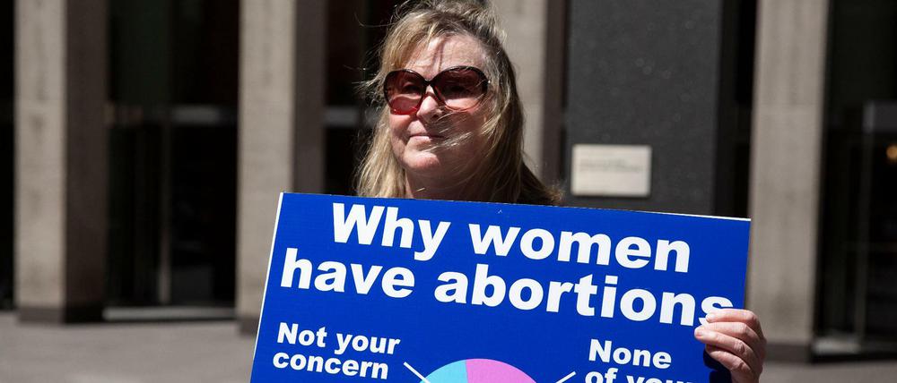 Protest für das Recht auf Abtreibung in New York.