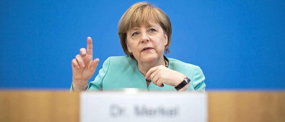 Angela Merkel in der Bundespressekonferenz.