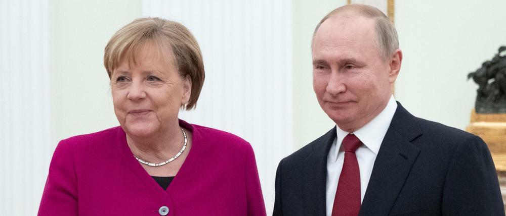 Bundeskanzlerin Angela Merkel und Präsident Wladimir Putin bei einem Treffen in Moskau vor einem Jahr. 