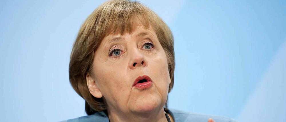 Angela Merkel fordert die Fiskalunion und "mehr Europa".
