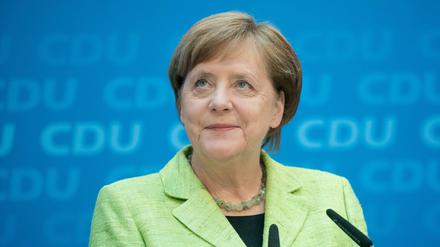 Angela Merkel nach dem Wahlerfolg ihrer CDU im Saarland.