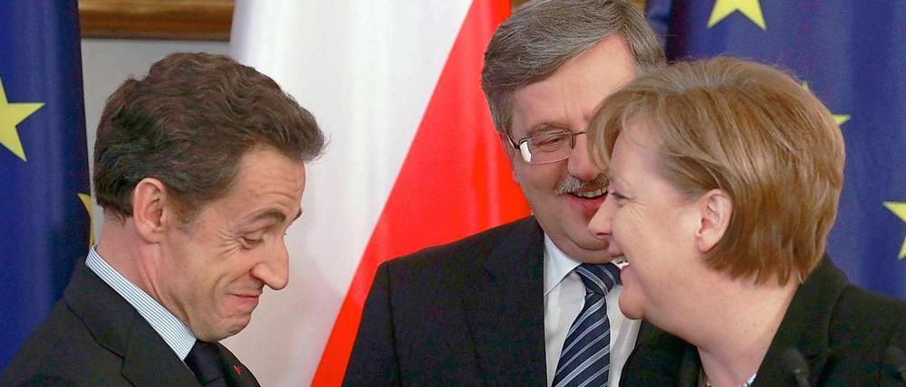 Verstehen sich: Angela Merkel und Nicolas Sarkozy (links).